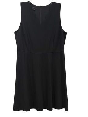 Talbots Black Scalloped Neck Fit & Flare Dress Sleeveless Size 16